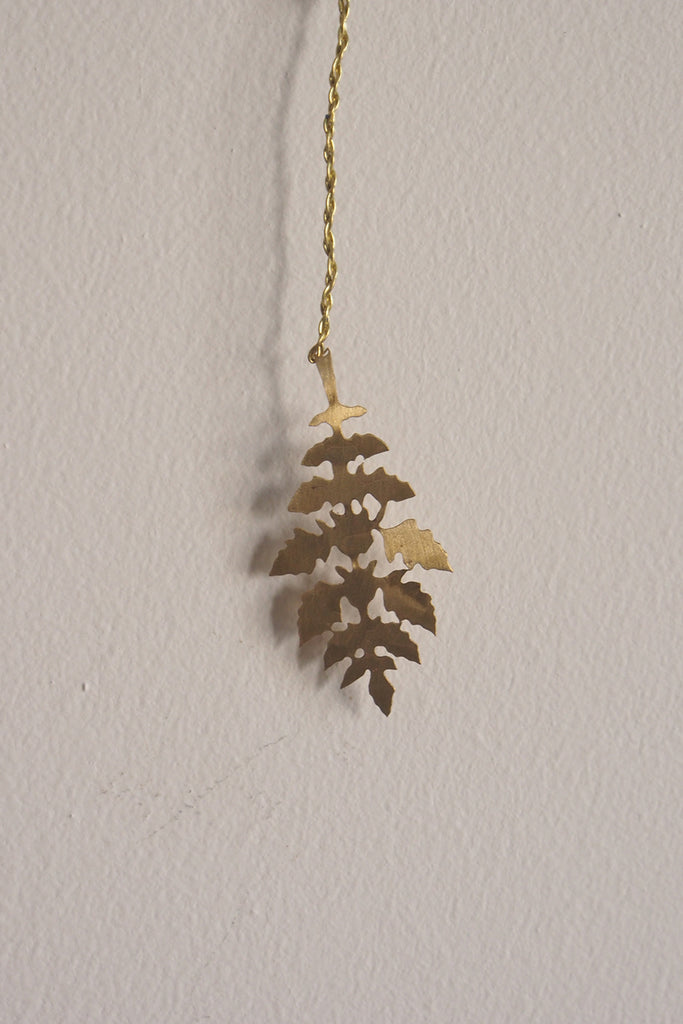 Fog Linen Work - Brass Leaf Ornament - Kura Studio
