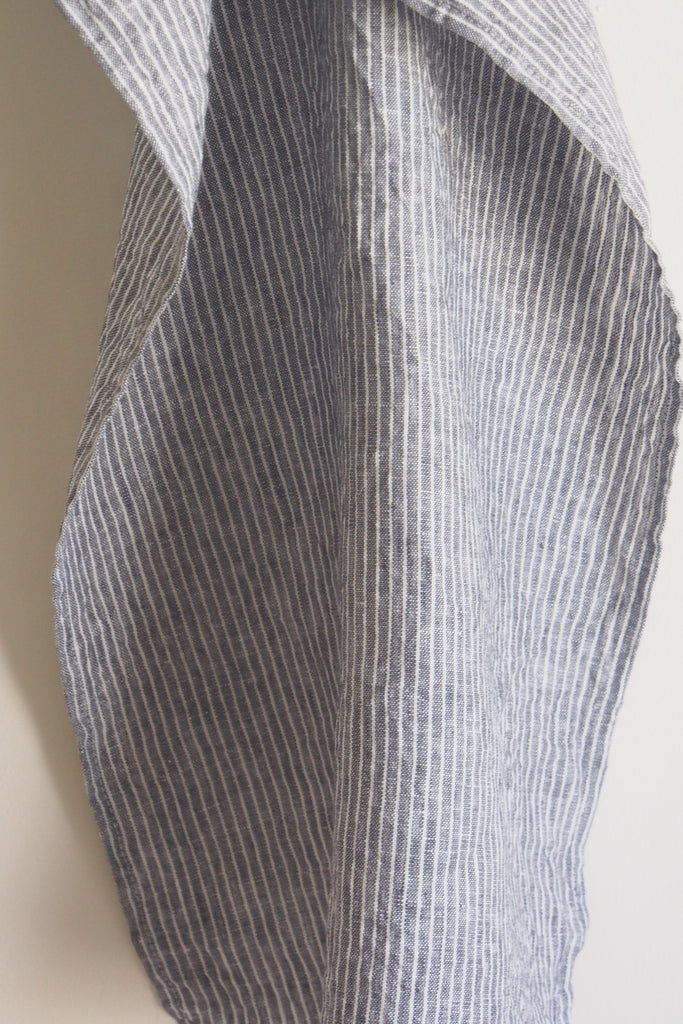 Fog Linen Work - Fine Stripe Linen Tea Towel - Kura Studio