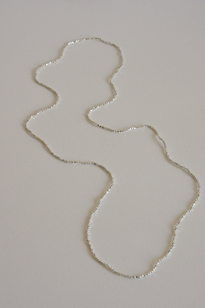 Fog Linen Work - Silver Bead Necklace Large - Kura Studio