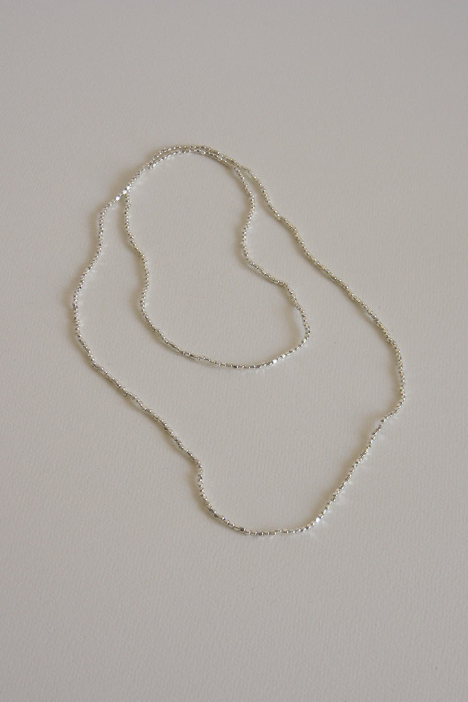 Fog Linen Work - Silver Bead Necklace Large - Kura Studio