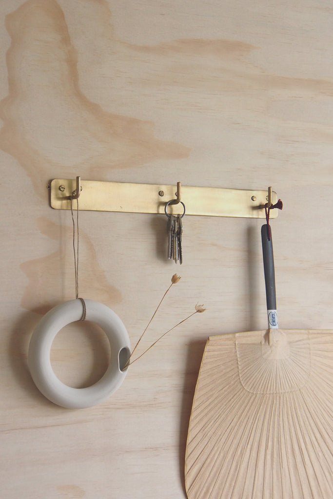 Fog Linen Work - Brass Plate Hook - Kura Studio