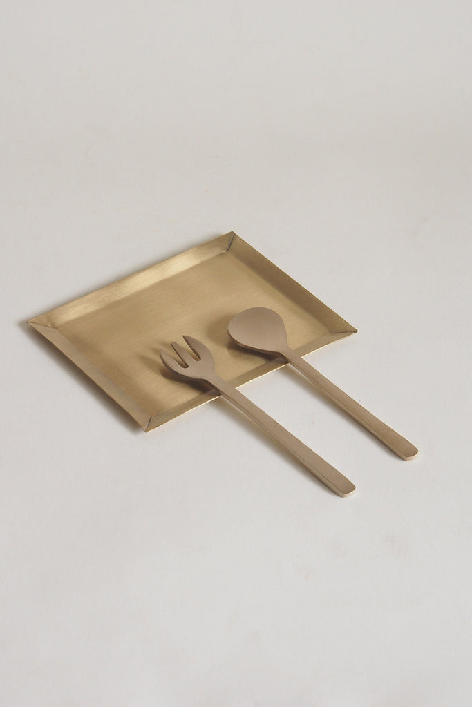 Fog Linen Work - Brass Dessert Fork - Kura Studio