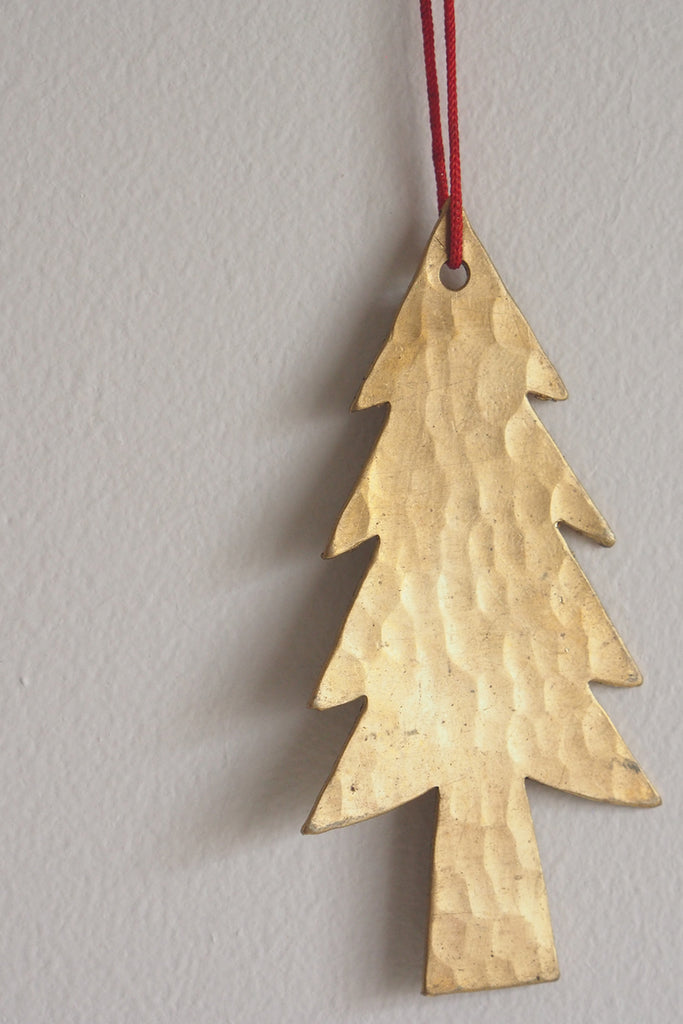 Fog Linen Work - Brass Tree Ornament - Kura Studio