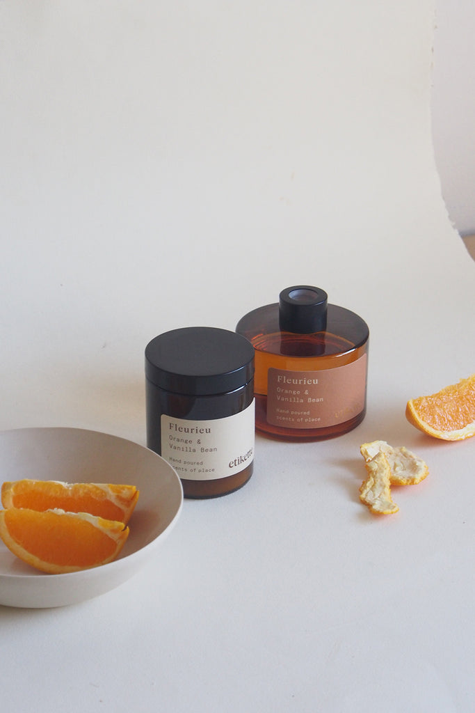 Etikette: Fleurieu - Orange & Vanilla Bean Soy Candle - Kura Studio