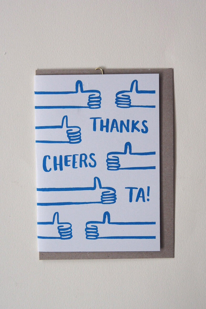 Neighbourhood Press Greeting Card - Thanks Cheers Ta! - Kura Studio